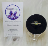 Faceted Moldavite Ring in .925 Sterling Silver (Size 7.75)