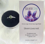 Faceted Moldavite Ring in .925 Sterling Silver (Size 6.5)