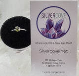 Faceted Moldavite Ring in .925 Sterling Silver (Size 6.25)