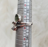 Faceted Moldavite Ring in .925 Sterling Silver (Size 7.75)