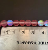 Red Aura Glass (6mm) Round Bead Strand