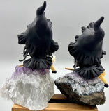 Hand Crafted Witch Figure On Amethyst Base