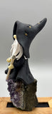 Hand Crafted Wizard Figure On Amethyst Base