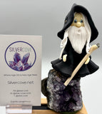 Hand Crafted Wizard Figure On Amethyst Base