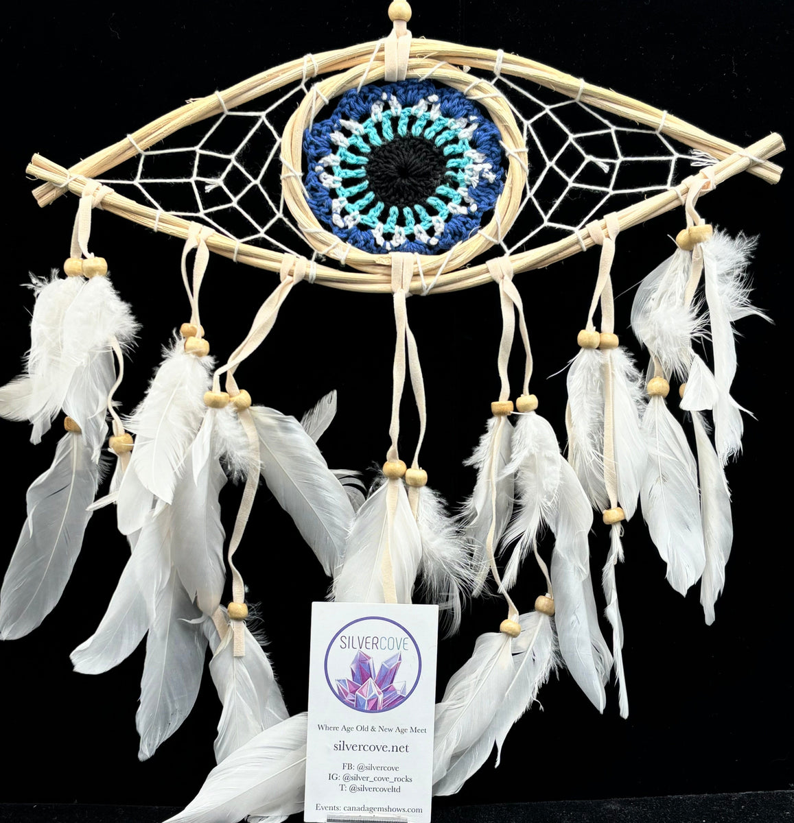 Stylex Party White Evil Eye Dream Catcher - 3D Effect Wall Hanging, Kids Bedroom Decor