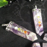 Chevron Amethyst Chakra Pendant