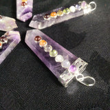 Chevron Amethyst Chakra Pendant