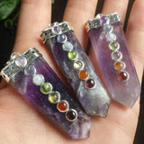 Chevron Amethyst Chakra Pendant