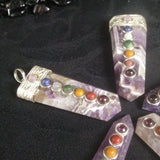 Chevron Amethyst Chakra Pendant