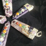 Chevron Amethyst Chakra Pendant