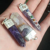 Chevron Amethyst Chakra Pendant