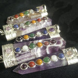Chevron Amethyst Chakra Pendant