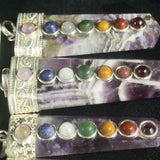 Chevron Amethyst Chakra Pendant