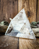 Clear Quartz Triangle Carving