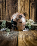 Rhodonite Skull Carving