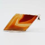 Diamond Shaped Agate Slice Pendants