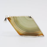 Diamond Shaped Agate Slice Pendants