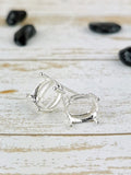 Sterling Silver Earring Settings Pair