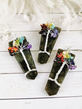 Chakra Tree Labradorite Point Pendants