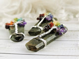 Chakra Tree Labradorite Point Pendants
