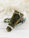 Chakra Tree Labradorite Point Pendants