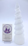 Selenite Spiral Unicorn Horn Tower