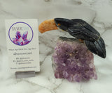 Bird Animal Carving on Amethyst