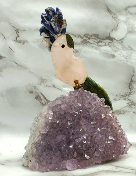 Bird Animal Carving on Amethyst