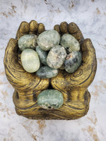 Prehnite and Epidote Palm Stone