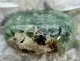 Prehnite and Epidote Palm Stone