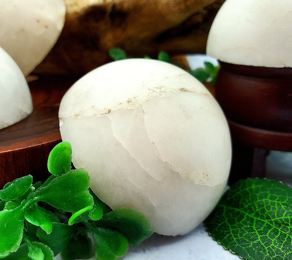 Snow Quartz Half Sphere Massage Stone