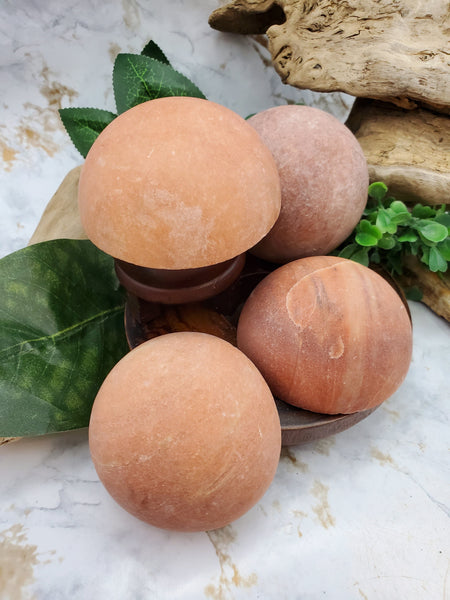 Red Jasper Half Sphere Massage Stone