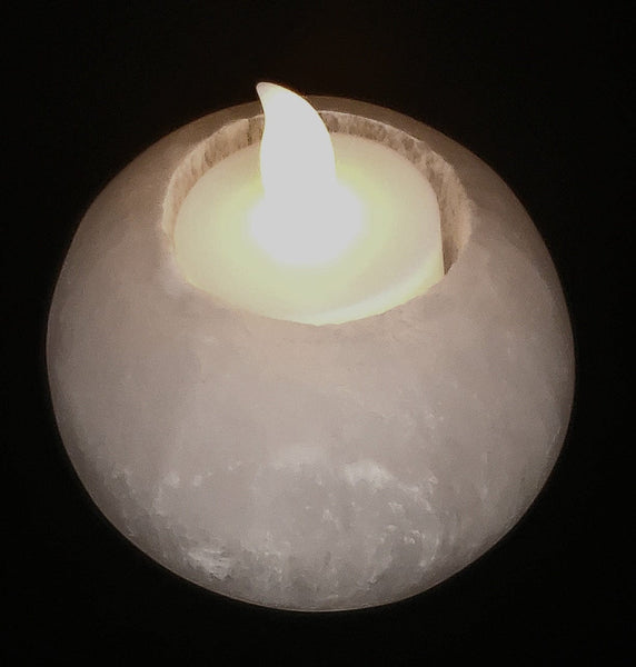 Selenite Candle Holder