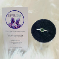Faceted Moldavite Ring in .925 Sterling Silver (Size 6.6)