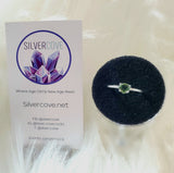 Faceted Moldavite Ring in .925 Sterling Silver (Size 6.6)