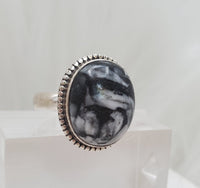 Canadian Pinolith in .925 Sterling Silver Ring (size 9)