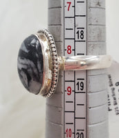 Canadian Pinolith in .925 Sterling Silver Ring (size 9)