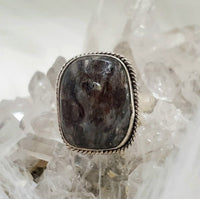 Canadian Staurolite And Garnet Ring in .925 Sterling Silver (size 5.75)