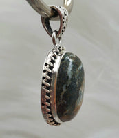 Epidote in Quartz Pendant .925 Stirling Silver