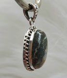 Epidote in Quartz Pendant .925 Stirling Silver