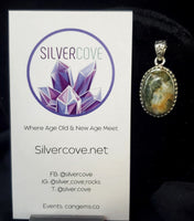 Epidote in Quartz Pendant .925 Stirling Silver