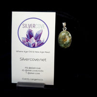 Epidote in Quartz Pendant .925 Stirling Silver