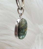 Epidote in Quartz Pendant .925 Stirling Silver