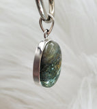Epidote in Quartz Pendant .925 Stirling Silver