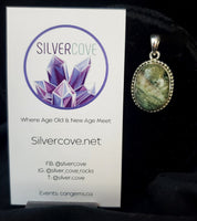 Epidote in Quartz Pendant .925 Stirling Silver