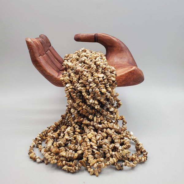 Leopard Jasper Chip Bead Strands