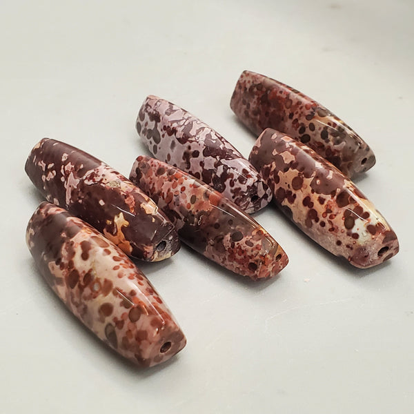 Rhyolite Brick Bead Strands