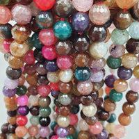 Dyed Agate Bead Strands (8mm, Faceted)