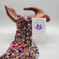 Dyed Agate Bead Strands (8mm, Faceted)