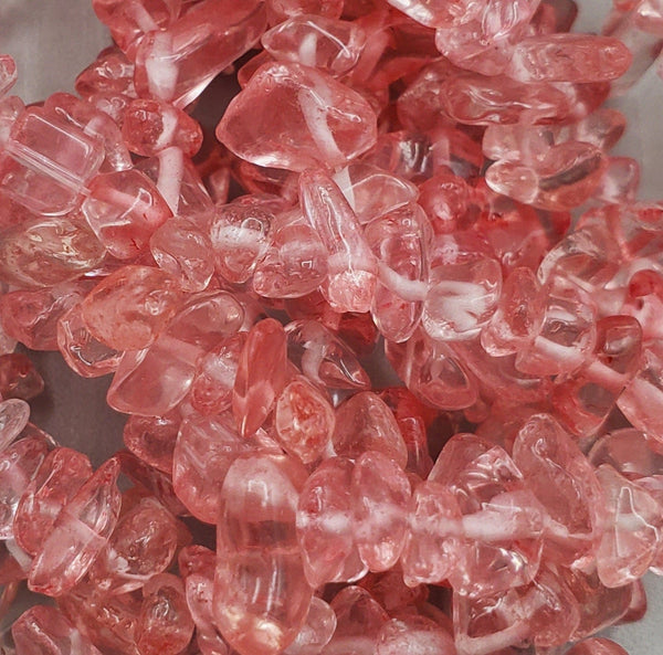 Cherry Quartz Chip Bead Strand